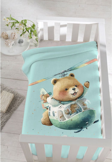 Piel SA Decke Babydecken Kinderbett Bear Samt Grün Verde Mar 110x140cm