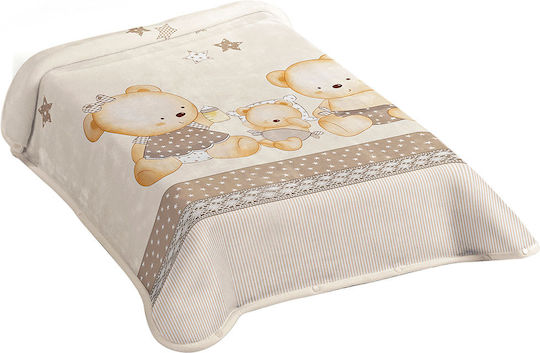Belpla Одеяло Испания Детски пелени за пелени Велур Бежов Beige 80x90см.