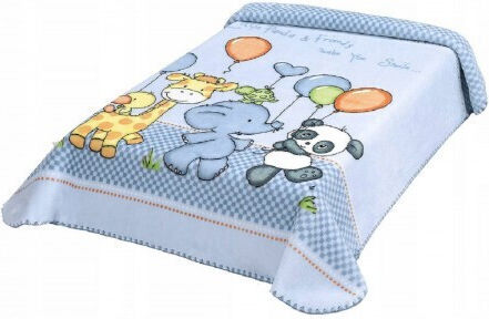 Belpla Blanket Spanish Nursery Swaddling Blankets Ster 636 Velvet Blue Blue 80x110cm