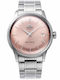 Orient Γυναικείο Ρολόι 38mm Αυτόματο με Ασημί Μεταλλικό Μπρασελέ