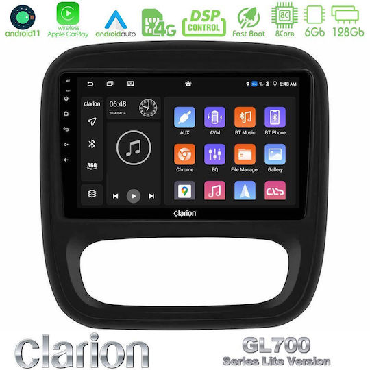 Clarion Ηχοσύστημα Αυτοκινήτου για Opel Vivaro Fiat Talento Renault Trafic Nissan NV300 2022-2023 με A/C (Bluetooth/USB/WiFi/GPS/Apple-Carplay/Android-Auto) με Οθόνη Αφής 9"