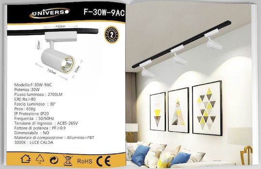 Universo Illuminazione Einzel LED Warmes Weiß Spot in Weiß Farbe