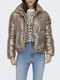 Women's Short Puffer Jacket for Winter Weathered Teak Brown
