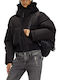 Women's Short Lifestyle Jacket for Winter Black