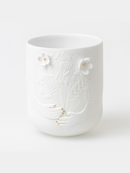 Raeder Candle Holder suitable for Tealights Porcelain in White Color 8x8x10cm 1pcs