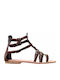 Flache Sandalen für Damen in Braun Farbe