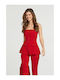 Bluza Damă Crop Top Roșu