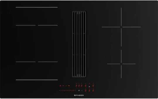 Faber Galileo Linear A830 Plită cu Inducție Autonom cu Hota & Funcție de Blocare 83x52εκ.