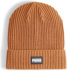 PUMA Ribbed Classic Cuff Beanie Unisex Beanie Knitted in Brown color