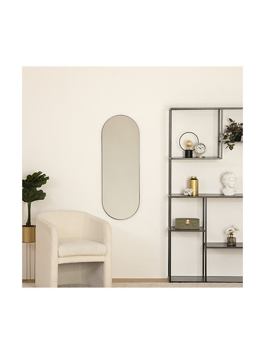 Atmosphera Selena Wall Mirror Full-Length Oval With Black Metallic Frame 112x40cm