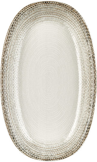 By Bone Serving Platter Oval made of Porcelain Beige 29x17.5cm