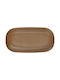 By Bone Serving Platter Oval made of Porcelain Brown 30x30cm