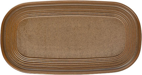By Bone Servierplatte Oval aus Porzellan Braun 30x30cm 6Stück