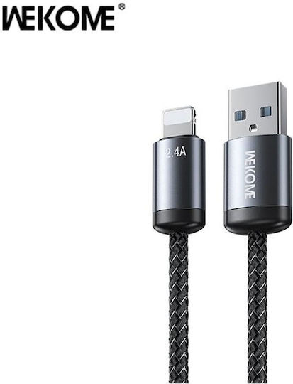 WK Wdc-32 Braided USB-A to Lightning Cable Μαύρο 1m