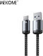 WK Wdc-32 Braided USB 2.0 Cable USB-C Male - USB-A 66W PD Black 1m