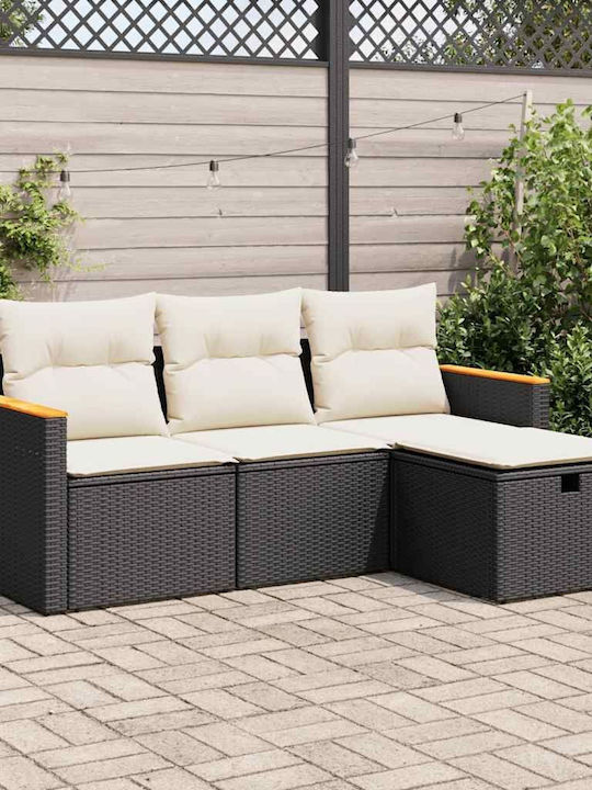 Corner Outdoor Sofa Rattan with Cushions 55x55x...