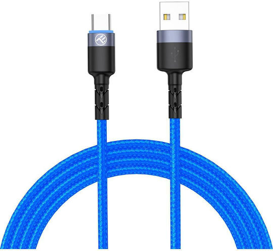 Tellur Cablu USB 2.0 Braided LED USB-C Masculin - USB-C Albastru 1.2m TLL155344