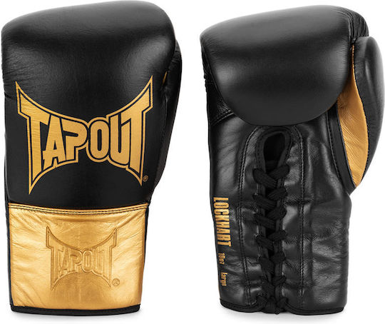 Tapout Γάντια Πυγμαχίας Δερμάτινα για Αγώνα Μαύρα