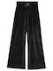 High Waist Sweatpants Wide Velvet Black