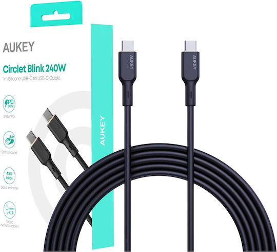 Aukey USB 2.0 Cable USB-C male - USB-C 240W PD Μαύρο 1m CB-SCC241