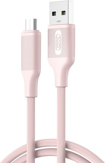 XO Regular USB 2.0 to micro USB Cable Ροζ (16.005.0323) 1τμχ