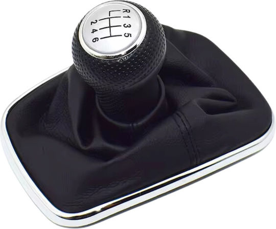 Leather Luxe Leather Boot 6-Speed Gear Knob Volkswagen Golf 4 Bora Jetta Silver Inner Diameter 23mm Zgear-vw-02