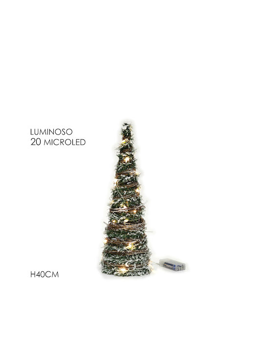 cu lumină LED Decorațiune de Crăciun Nins Braduleț Conul 40cm. Baterie Verde