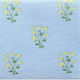 Prairie Blue Flower Napkins 12.5x12.5cm Francoise Paviot 20 Pieces