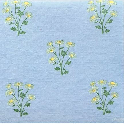 Prairie Blue Flower Napkins 12.5x12.5cm Francoise Paviot 20 Pieces