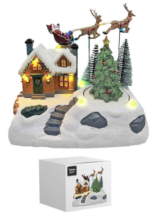 XMASfest Χριστουγεννιάτικο Διακοσμητικό Χωριό Μπαταρίας 18x12x11cm