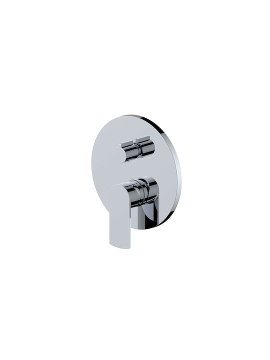 Cora Built-in Mixer & Diverter Set for Shower 2 Exits Silver