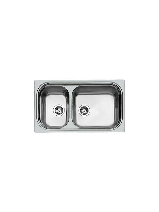 Foster Big Bowl Ένθετος Νεροχύτης Αριστερός Inox Μ86xΠ50cm Ασημί