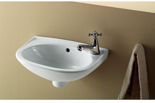 Sanindusa An der Wand montiert Wandhängendes / Aufgesetztes Waschbecken Porzellan 40x27cm White