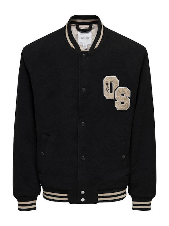 Only & Sons College Jacket Black