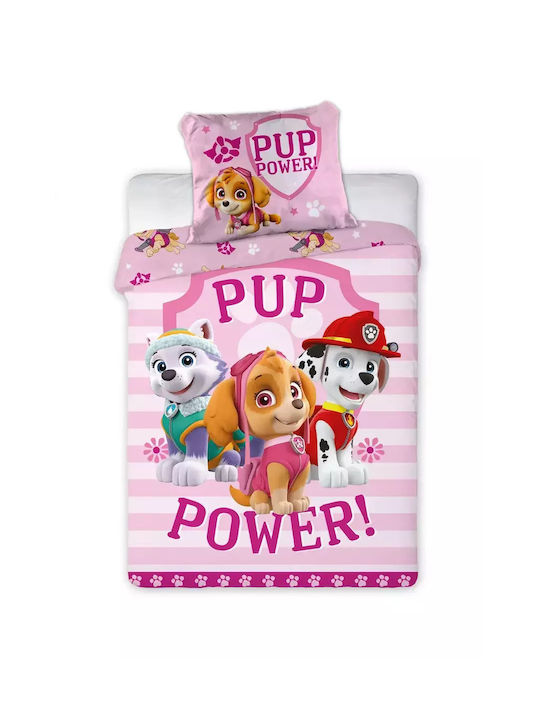 Viopros Baby Bettbezug Set mit Kissenbezug Pink 100x135cm.
