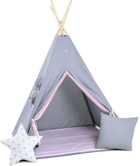 Eli Neli Kids Indian Teepee Play Tent Set Pillows Gray