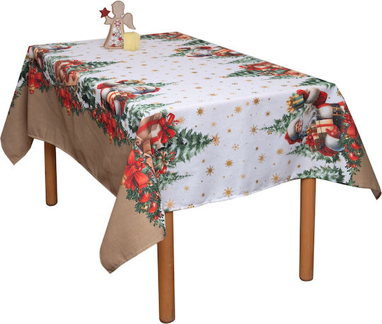 Viopros Christmas Tablecloth Fabric Multicolour L140xW140cm.