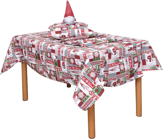 Viopros Set Christmas Tablecloths Runner Fabric Multicolored 2pcs
