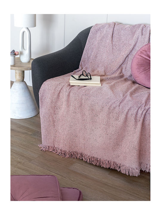 Palamaiki Ada Sofa Throw 2 Seater Chenille 180x250cm Pink