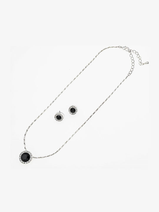 Set with Necklace & Earrings with Stones