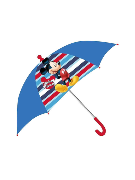 Disney Kids Curved Handle Umbrella with Diameter 86cm Blue