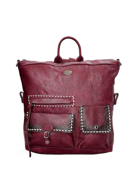 Duval Bordeaux Faux Leather Backpack