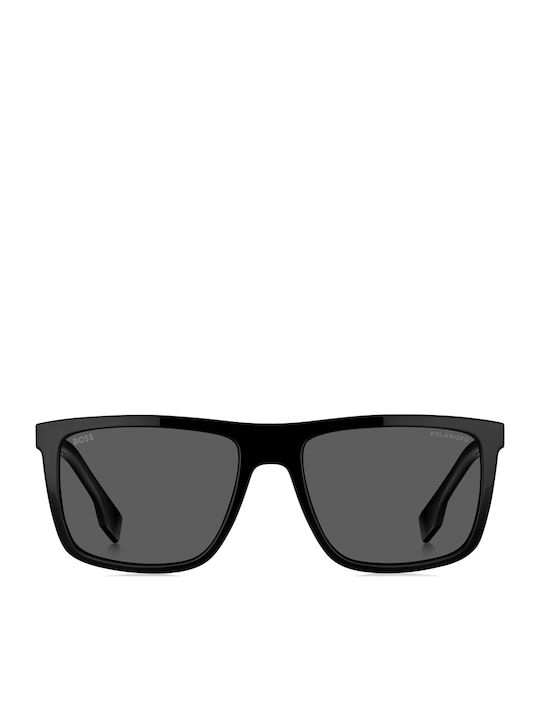 Herren Sonnenbrille mit Schwarz Kunststoff Gestell und Schwarz Linse