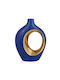 Eurolamp Dekorative Vase aus Keramik, Blau, Ø22,2 × H30 cm