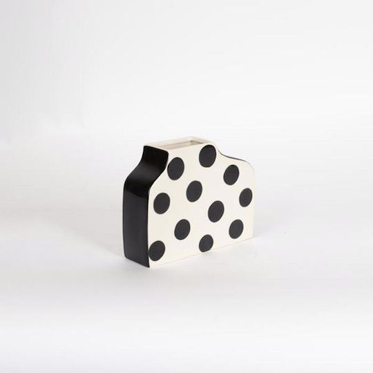Декоративна ваза Керамика Черен 15.6x6x28см 1бр