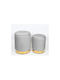Set de 2 Taburete de Living Tapițate cu Catifea Gri 35x35x45 cm