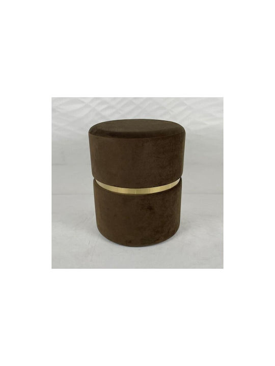 Stool For Living Room Upholstered with Velvet Coffee 31x31x37cm