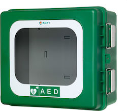 Arky Metal Heated Outdoor Defibrillator Box with Alarm Green 60213