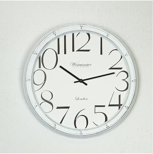 Wall Clock Plastic White Ø40cm