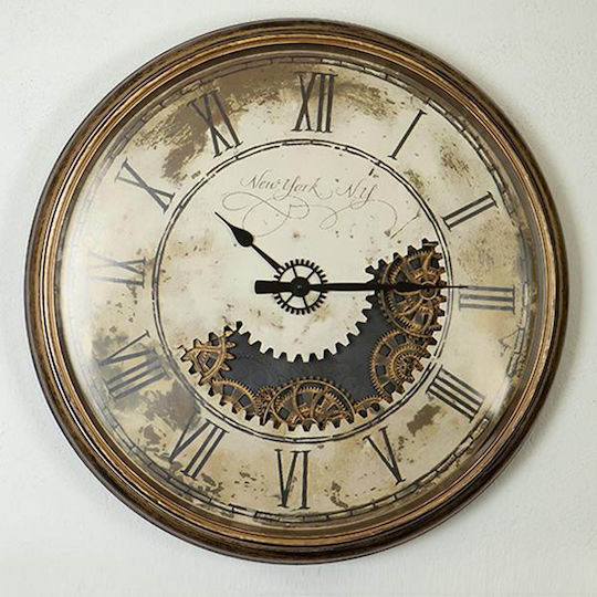 Antique Wall Clock Plastic Bronze Ø76cm